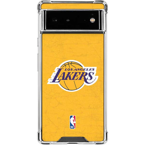 NBA Los Angeles Lakers Distressed Google Pixel 6 Clear Case